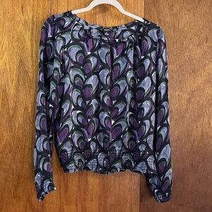 ALFANI Purple & Black Silk Top Sz 10P